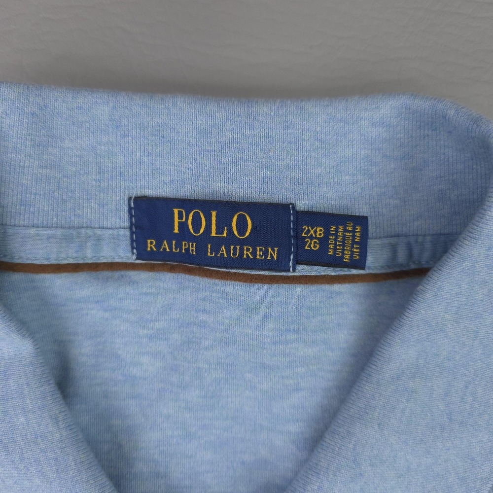 Polo Ralph Lauren Polo Shirt Mens Big 2X Blue Long Sleeve Cotton Jersey - Picture 6 of 11